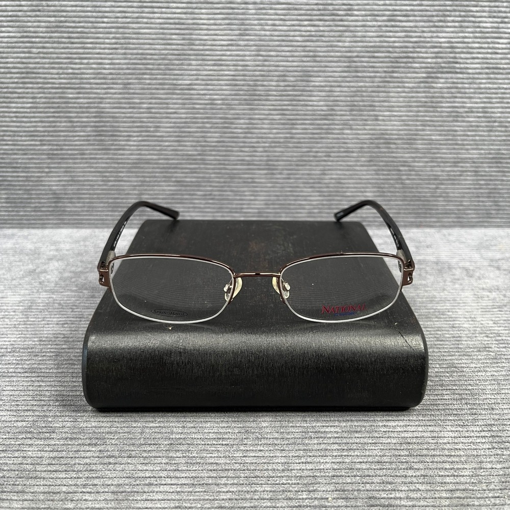 National by Marcolin Charlotte Brown Tortoise Rectangular Eyeglasses 52-19-135